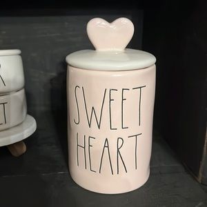 Rae Dunn SWEETHEART canister with Heart topper